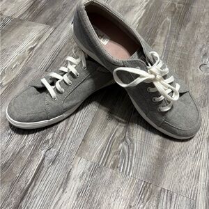 Keds Women’s 7.5 Gray Canvas Lace Up Sneakers Casual Shoes WF66566 EU 38